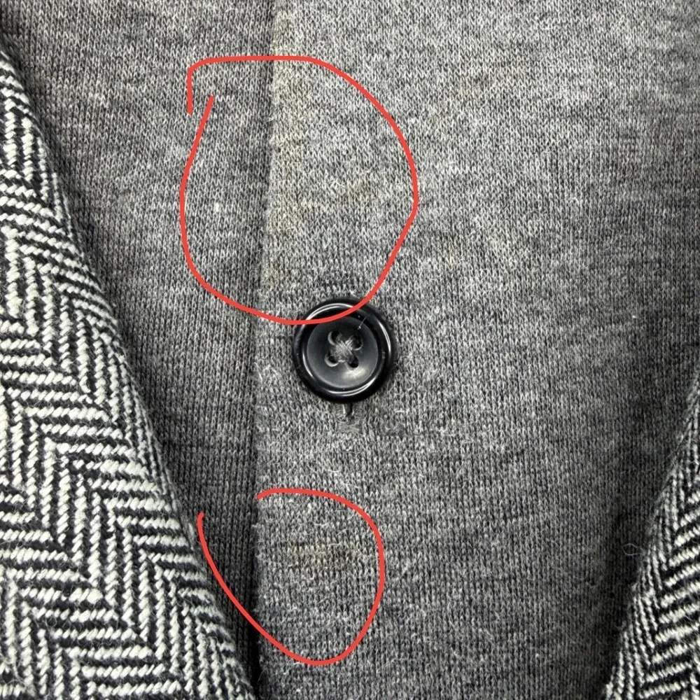 American Rag Mens Herringbone Blazer Jacket Hood Gray XL 1990s vibes Y2K Street - Picture 3 of 10